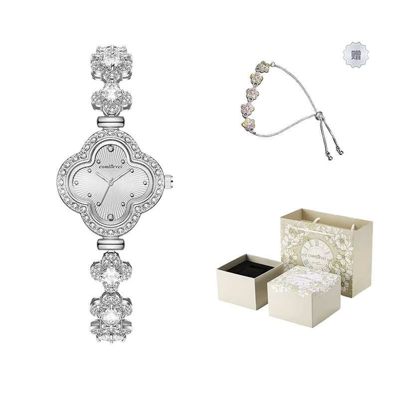 Clover Detail Bracelet Watch - White [GRHW5IMP]