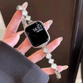 Mother-of-Pearl Clover Watch Strap - Silver (Band Only) [Z5M55OKB]