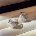 C-Shaped Gold Hoop Earrings - Silver [CHZGR7DV]