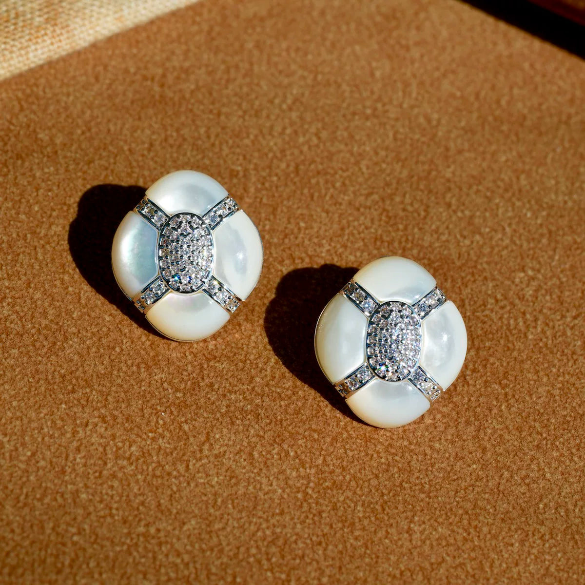 Mother-of-Pearl Drop Earrings - Stud Earrings (In Stock) [DGBHTM8F]