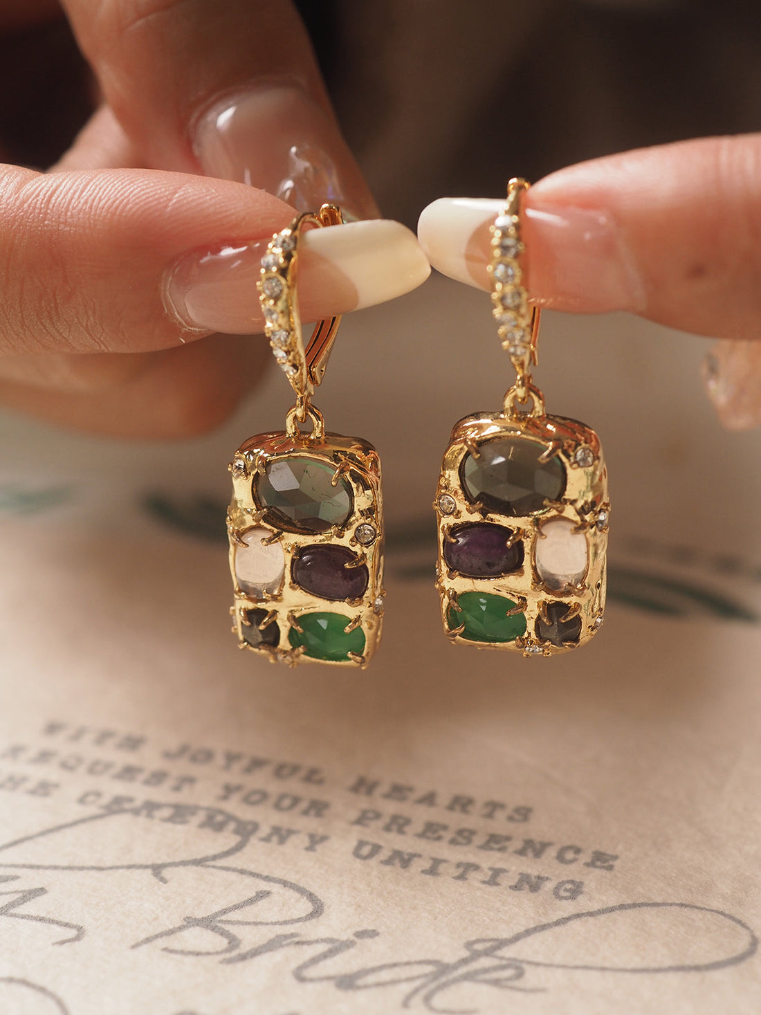 Ren Multi-Gemstone Drop Earrings