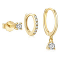 Oriah Zircon Earring Set - Gold Three-Piece Set [AKRC59VD]