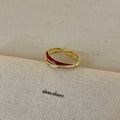 Ilaria Delicate Enamel Ring - Style 3 Gold Plated Ring [0CSJWBR4]