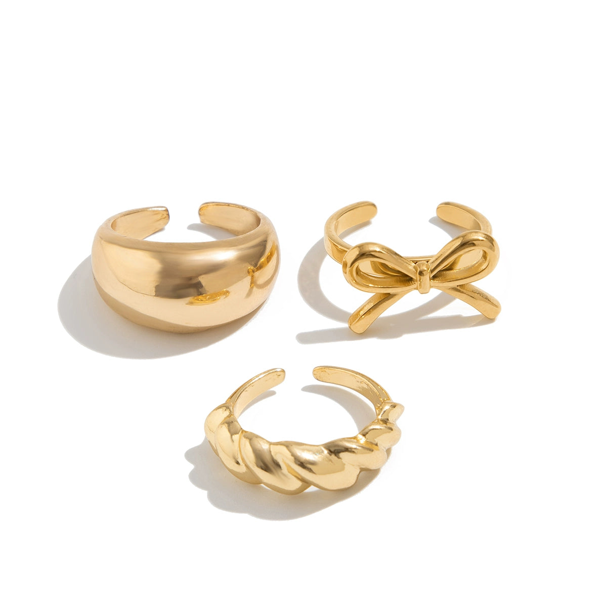 Aislin Delicate Butterfly Ring Set - Gold