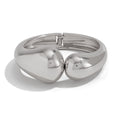 Tyleigh Wave Waterdrop Bangle - Large & Small Waterdrop - Silver