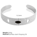 Amalie Enamel Cuff Bracelet - Black Enamel Silver Bracelet [ES6A0EA9]