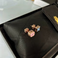 Rose Gold Asymmetrical Glaze Earrings - Rose Gold [IW057QVX]