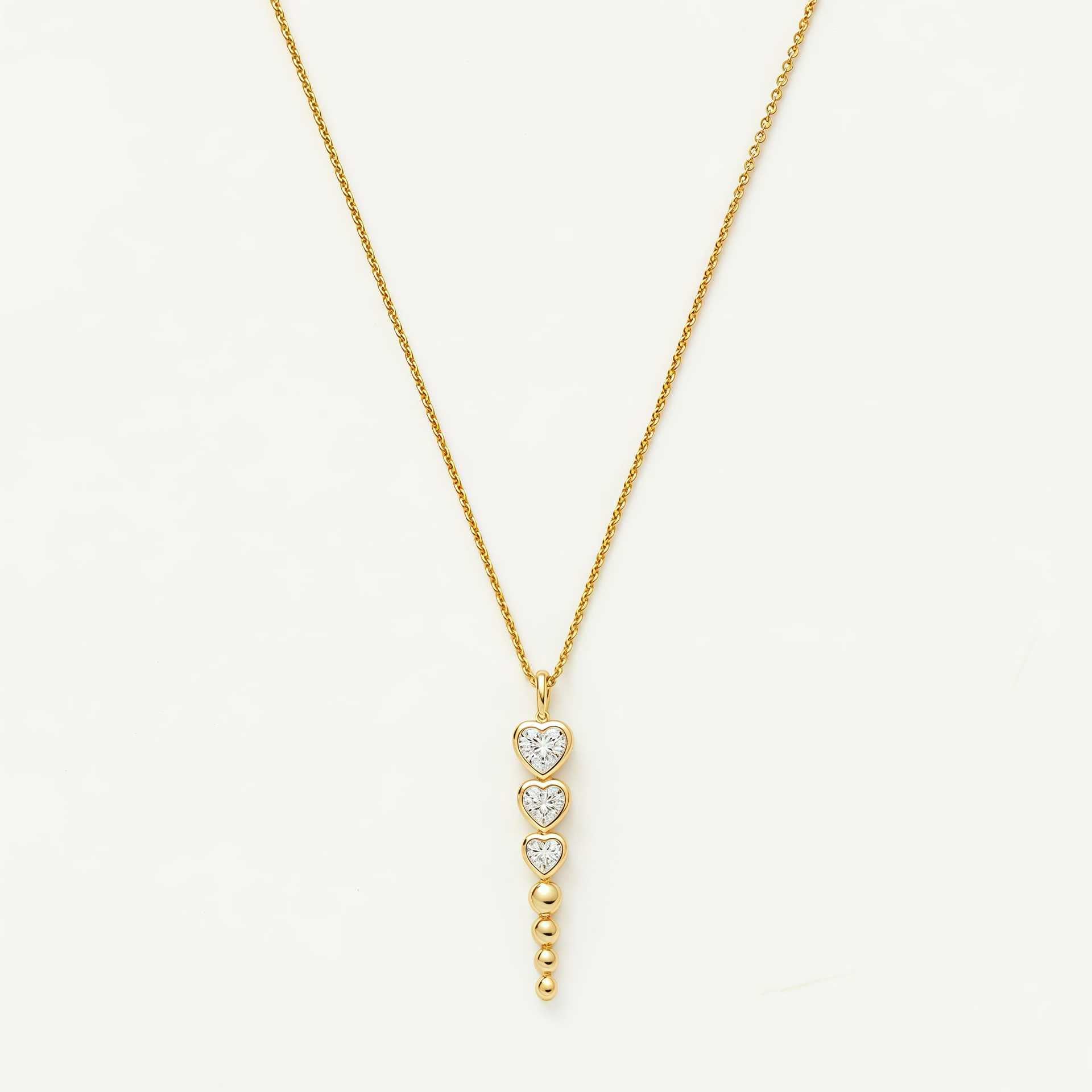 Layered Heart Pendant Necklace - Long Layered Heart Necklace [H2XELLMX]