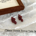 Carly Wine Red Enamel Drop Earrings - Style 10 [1R5JM68A]