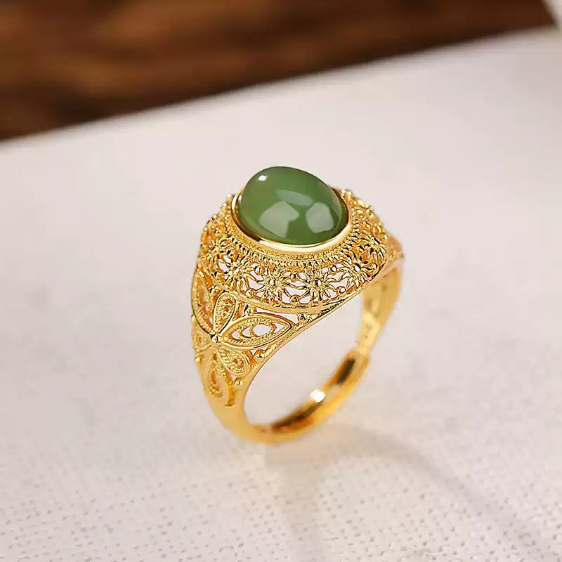 Sarai Jade Filigree Ring