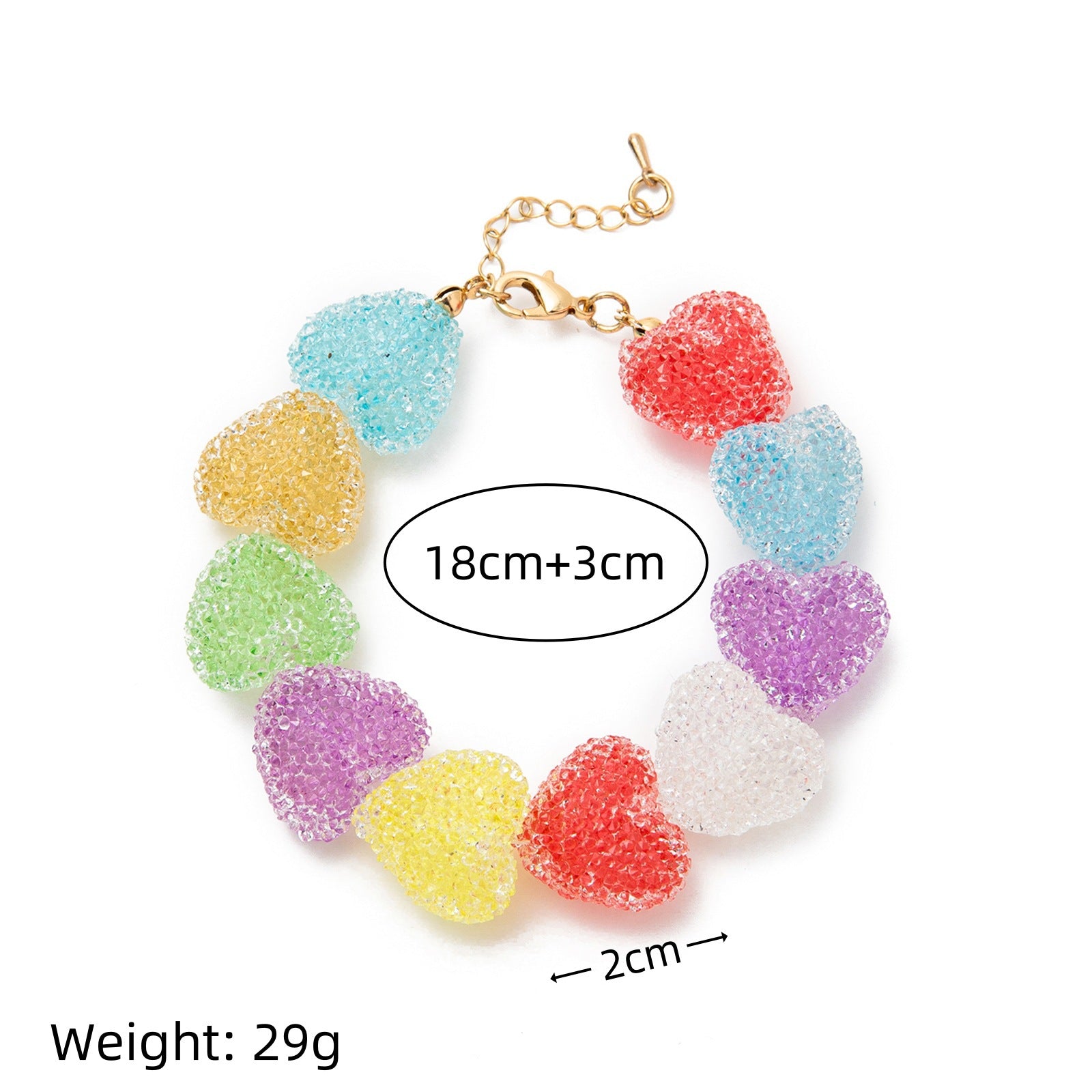 Colorful Heart Resin Pendant Necklace - Colorful Bracelet [549NZZ23]