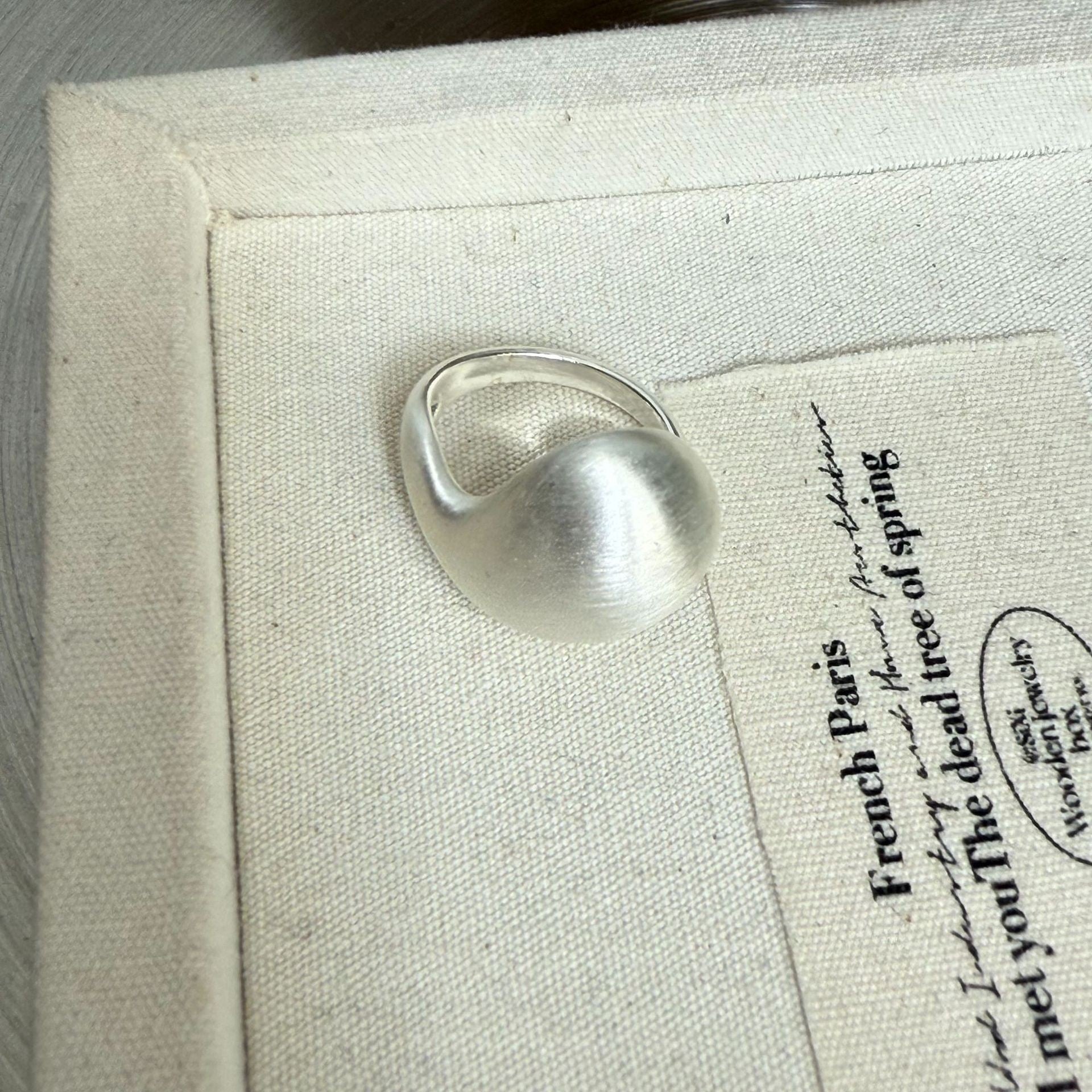 Jimena Asymmetric Open Ring - Silver Brushed Asymmetric Ring [IOUX14X2]