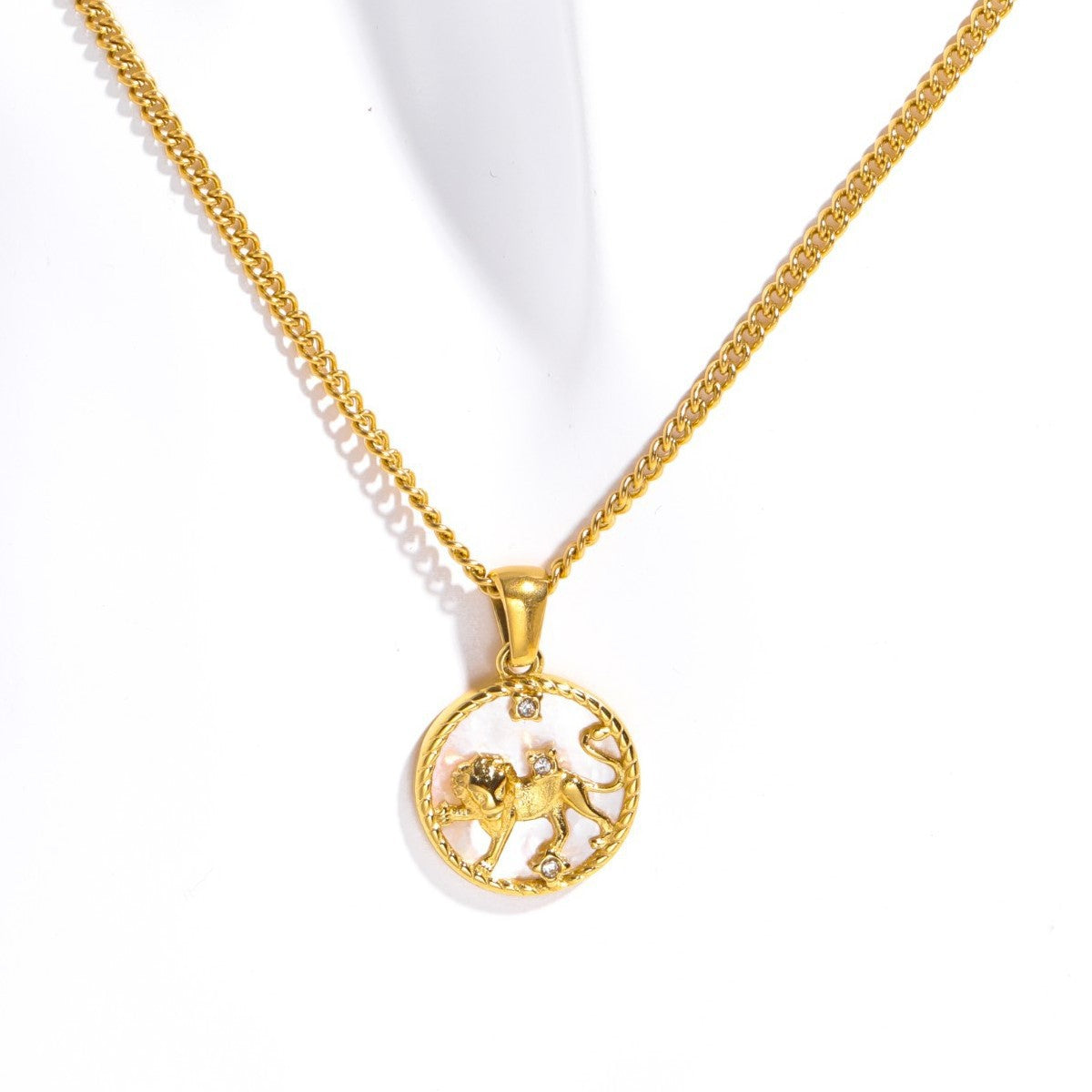 Tamera Zodiac Coin Necklace - Leo - Gold [W7EX69VF]