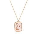 Star and Moon Pendant Necklace - Star & Moon [KA04RYTQ]