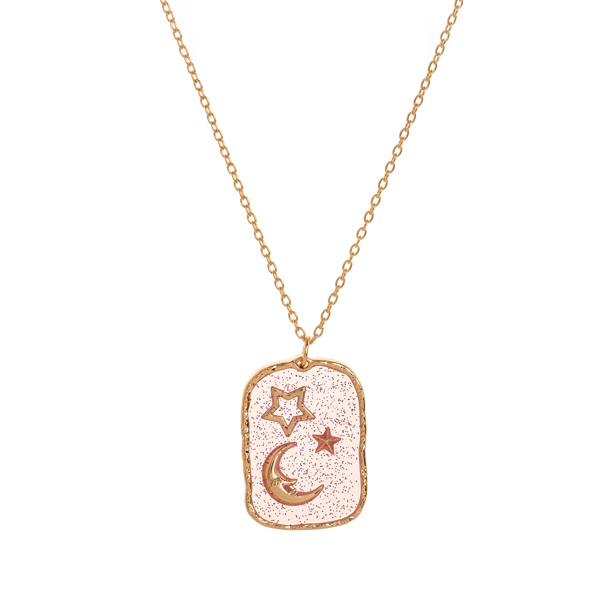 Star and Moon Pendant Necklace - Star & Moon [KA04RYTQ]