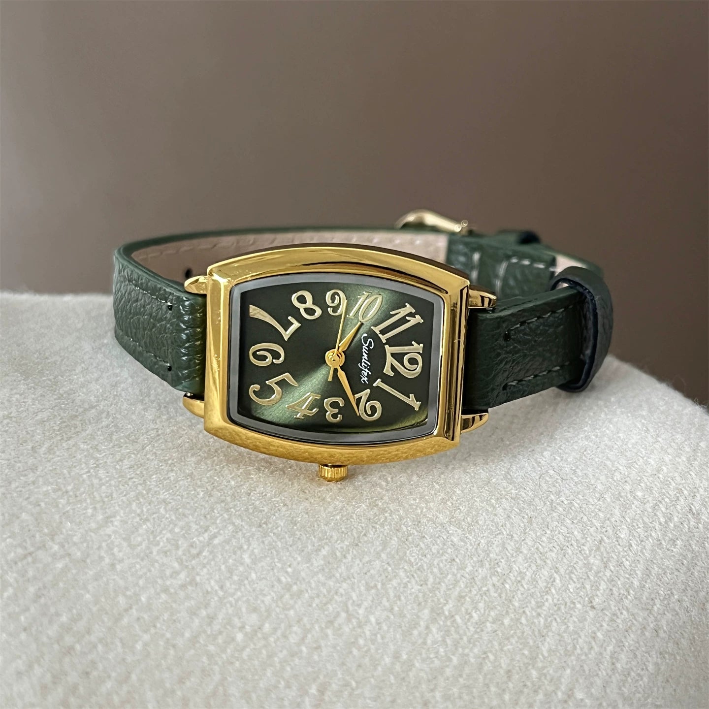 Vintage Square Dial Faux Leather Watch - Green [XFK9W7TW]