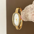 Oval Bracelet Watch - Gold Band White Face [6KQ60RG7]