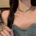 Chain Choker Necklace with Letter Tassel - Chain Letter Tassel [71PQCTL8]
