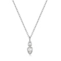 Layered Zircon Pendant Necklace - Silver Two Zircons [EQVAP4EH]