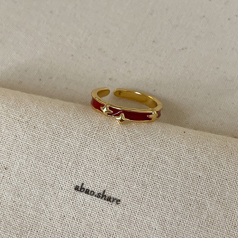 Ilaria Delicate Enamel Ring - Style 7 Gold Plated Ring [W77RXIFQ]