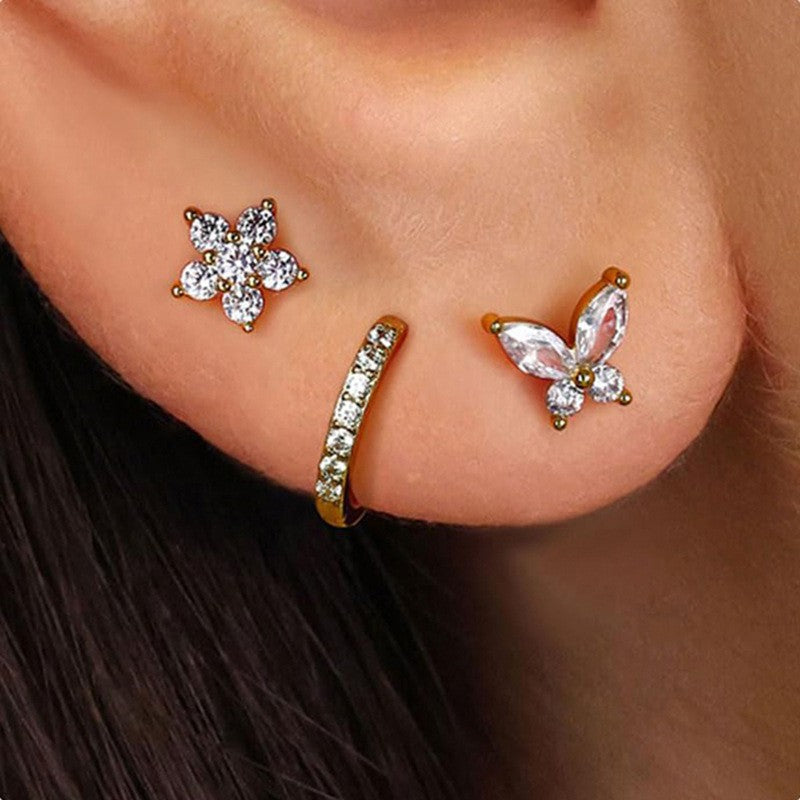 Aryia Floral Butterfly Earrings - Style 2 [CL4THIDW]