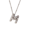 Aiyanah Glossy Bubble Letter Necklace - Silver M [AIB1WJQU]