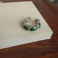 Jaziyah Drip Dot Ring - Silver Green Drip Dot Ring [CNA7HBJC]