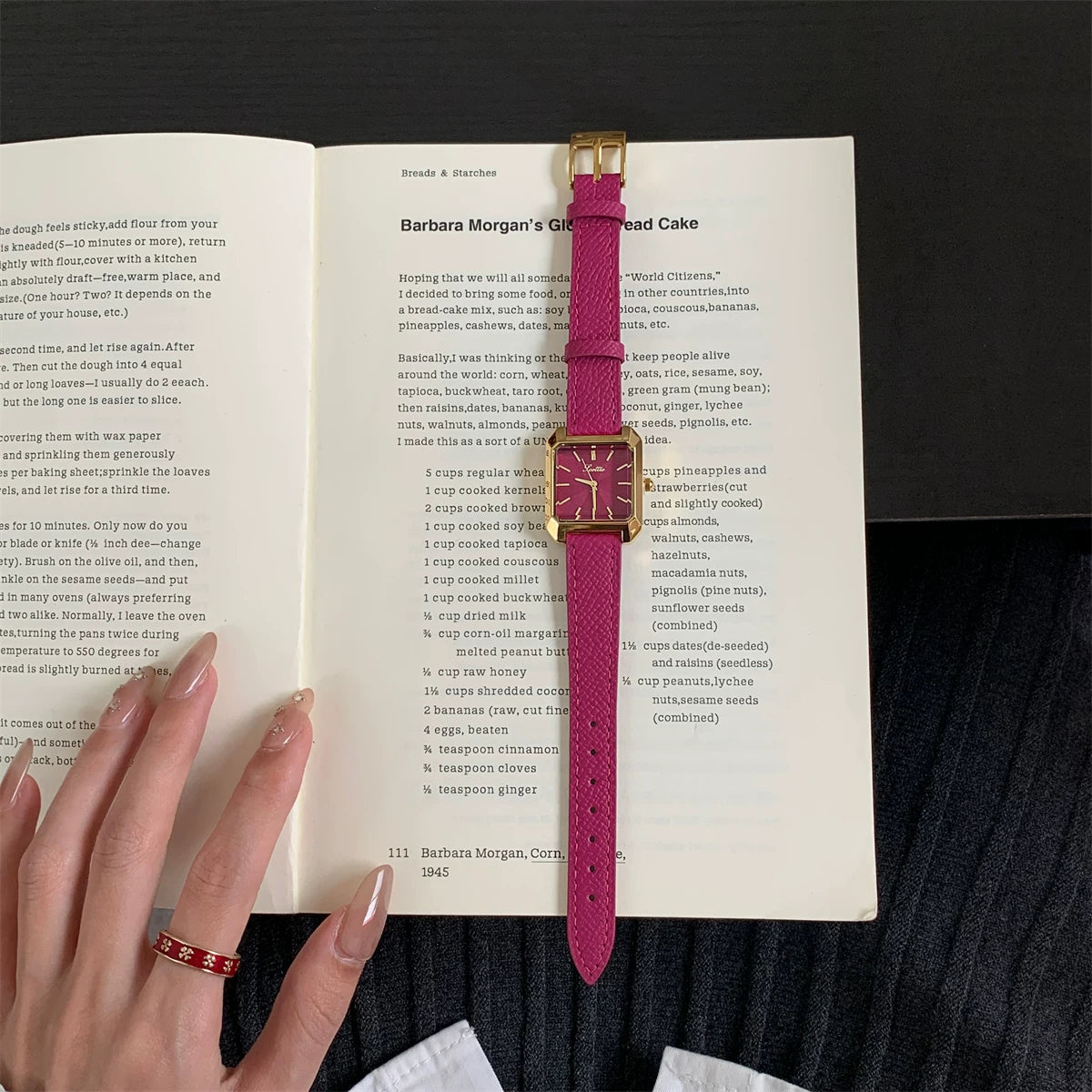 Square Case Minimalist Wrist Watch - Purple (Leather Strap) [84WSCOYX]