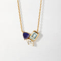 Dainty Teardrop Pendant Necklace - Three Zircon Necklace [YG2A0YLT]