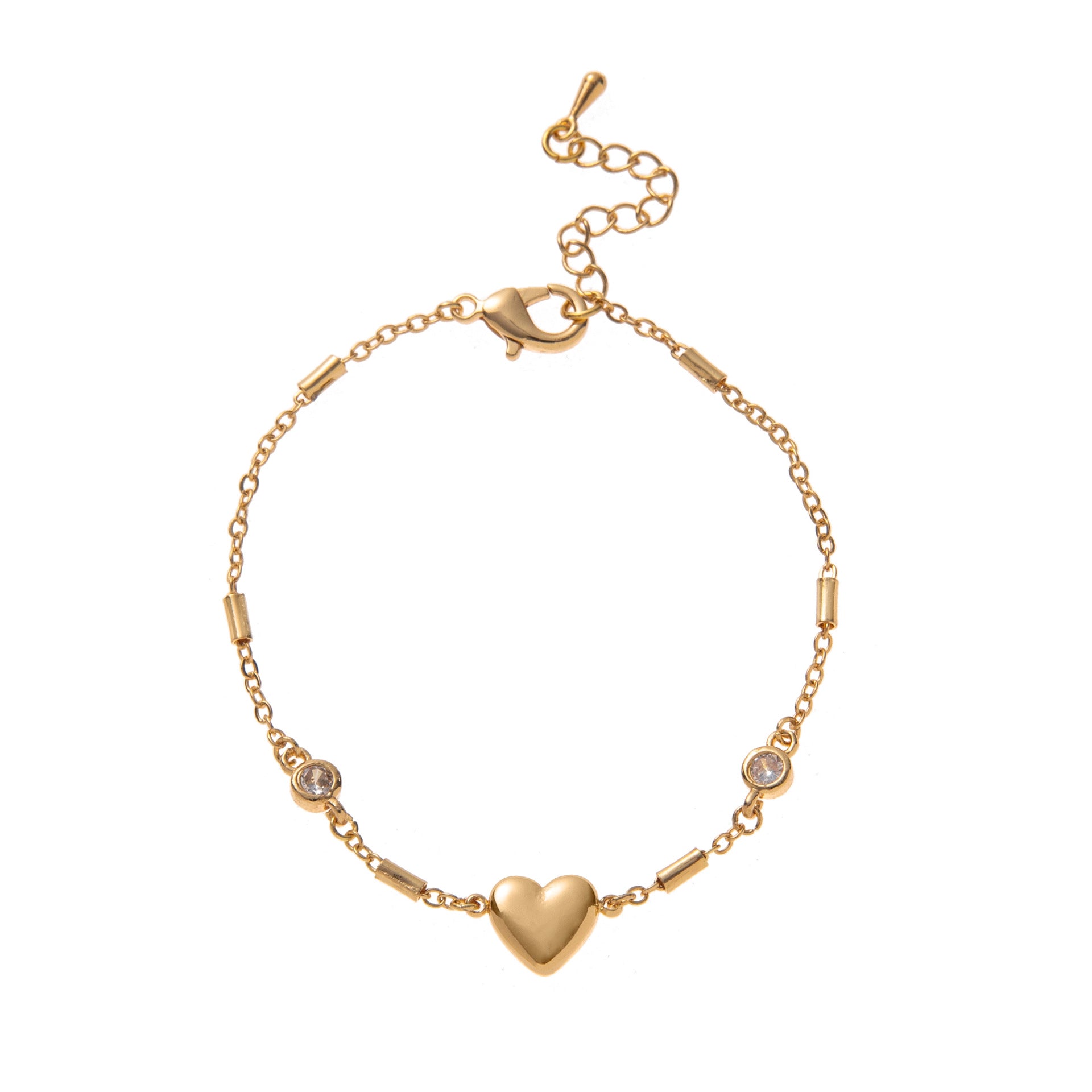 Dainty Heart Charm Adjustable Bracelet - Style D [M0LD2OU2]