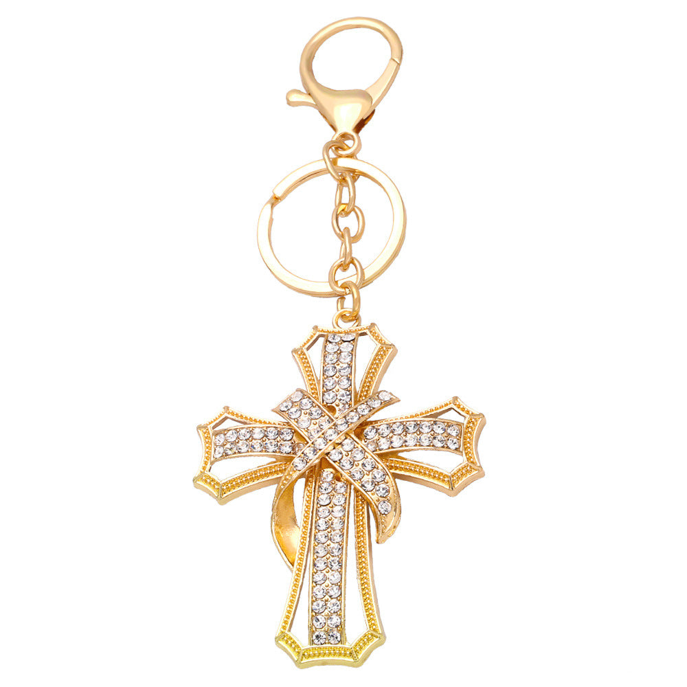 Lucca Pave Cross Keychain - Gold [CSVUTQ66]