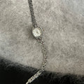 Vintage-Style Small Square Bracelet Watch - Silver Band & White Dial [Q2OCZJ8N]