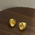 Audree Textured Shell Hoops - Gold 18K Real Gold Plated [SIJD9FRG]