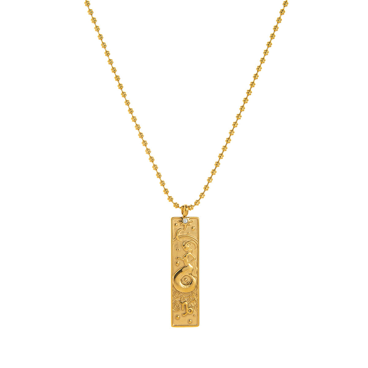 Zodiac Tarot Pendant Necklace - Capricorn [Y0NQT0K8]
