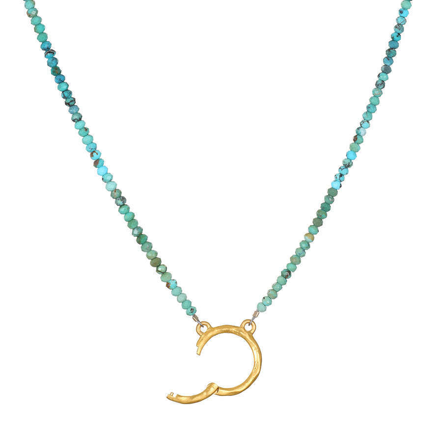 Mini Elephant Pendant Necklace - Green Stone Adjustable Ring [0IMC1064]