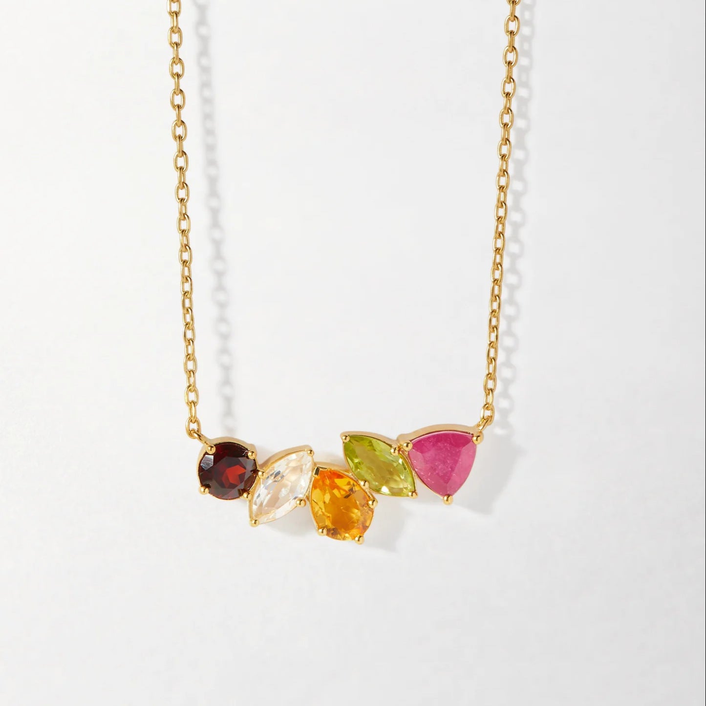 Dainty Teardrop Pendant Necklace - Five Zircon Necklace [8UI3LQTW]