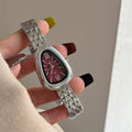 Vintage Snake Head Shaped Watch - Silver Strap Purple Dial (Steel Strap) [JGNJQRN4]