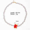 Camden Beaded Ocean Charm Necklace - Red Crab Necklace [CEB28819]