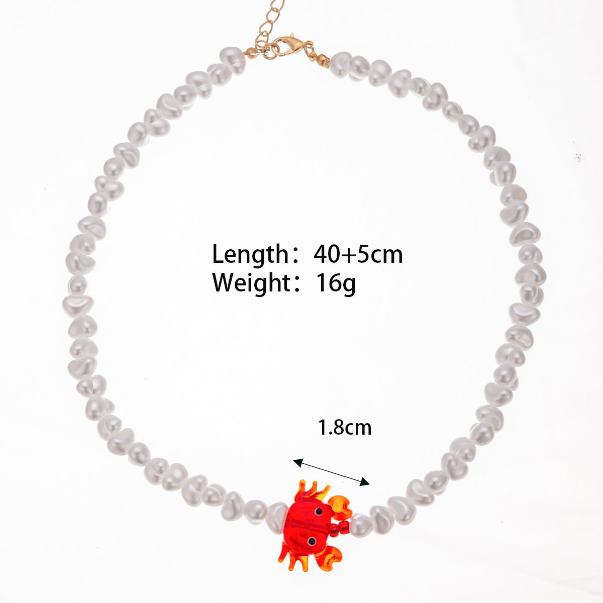 Camden Beaded Ocean Charm Necklace - Red Crab Necklace [CEB28819]