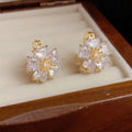Audra Cat Eye Flower Ear Cuff - White