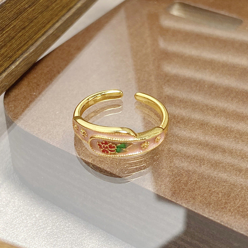 Janell Colorful Enamel Open Ring - Style 5 [D2XNAMTT]