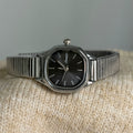 Retro Square Dial Watch - Silver Strap Black Dial (Arsenal) [WL8ZGIN8]