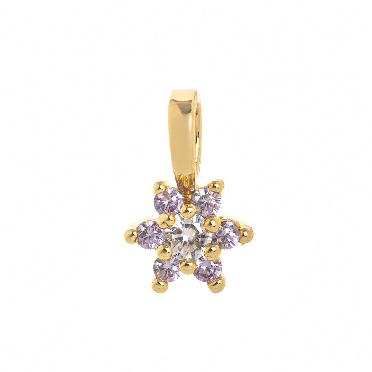 Gisselle Dainty Birthstone Necklace - Small Flower June Pendant [L0X0WGVX]