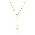 Cross Pendant Lariat Necklace - Gold Cross [V34H0V9H]