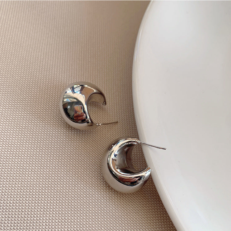Hadasa Irregular Sphere Earrings - Silver 925 Silver Needle (Brass) [Q0A15QA5]