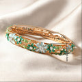 Jream Cloisonne Tulip Bracelet - Teal Floral [BNKJ2XZ2]