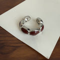 Jaziyah Drip Dot Ring - Silver Angora Red Drip Dot Ring [GVGA4JC6]