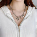 Baroque Pearl Heart Pendant Necklace - Chain Heart Necklace [H66F1ACN]