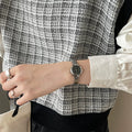 Minimalist Chain Bracelet Watch - Silver with Black Dial [RBOZRUE3]