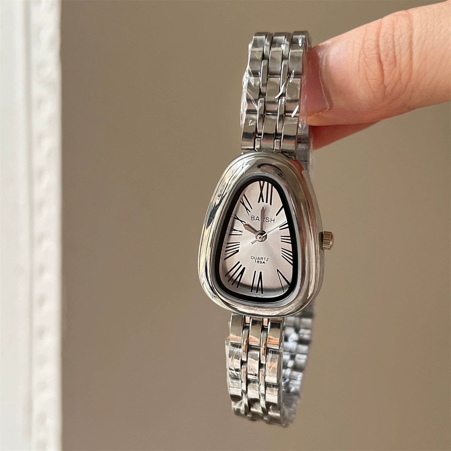 Vintage Snake Head Bracelet Watch - Silver Band & White Dial (Steel Snake Head A) [A02ZTSY2]